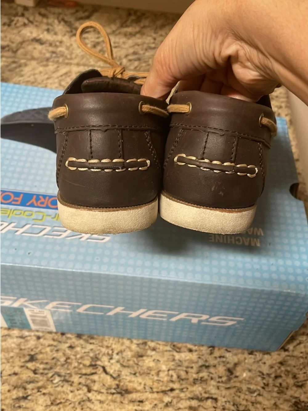 Sonoma Boys Brown Moccasin Boat Shoes with Tan Laces
